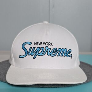 Supreme White and Gray New York Cap